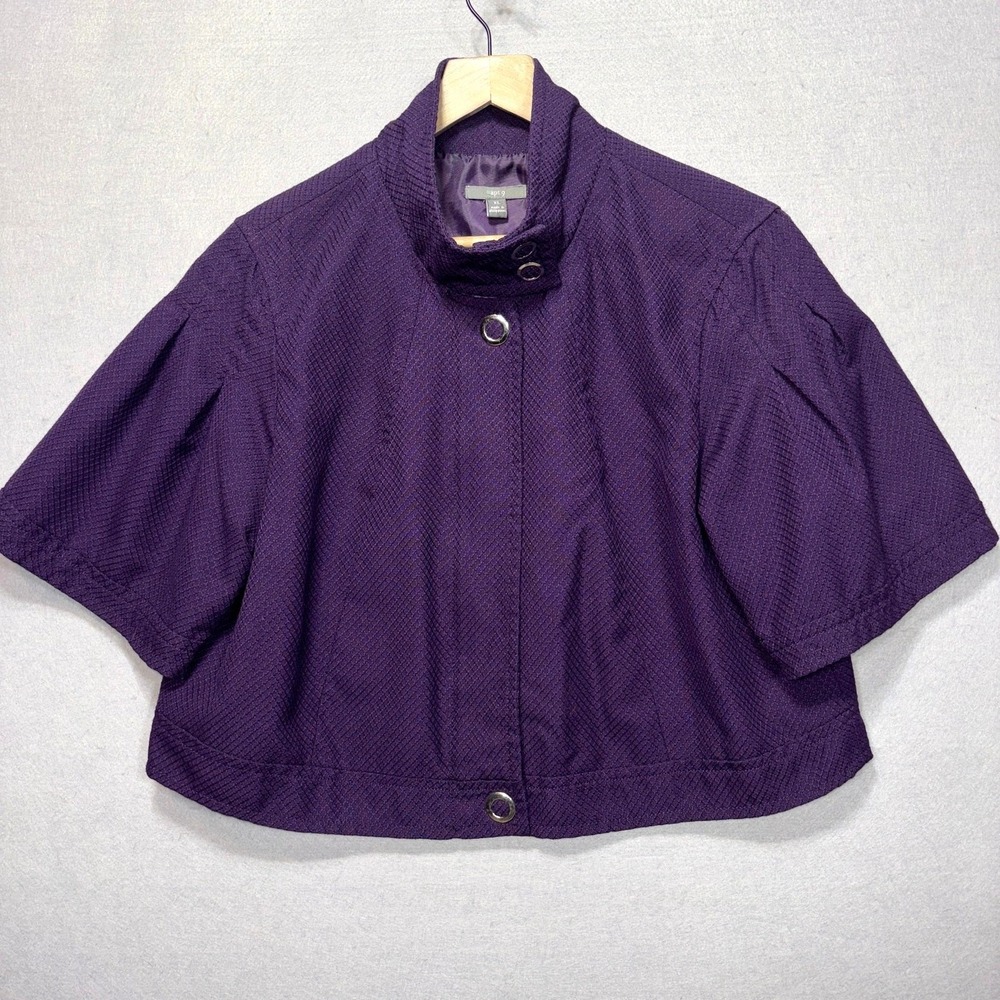 Apt. 9 Jacket Womens XL Purple Textured Cropped‎ High Collar